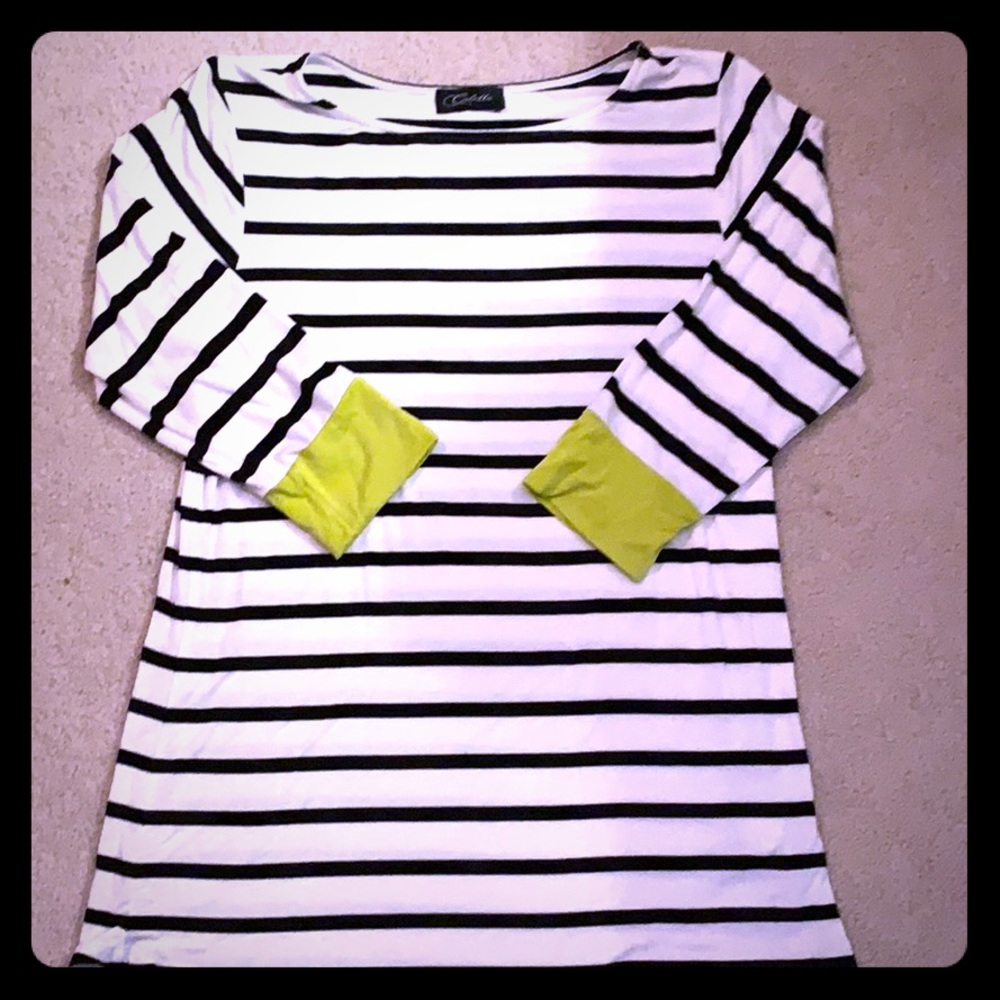 Black and white striped tunic